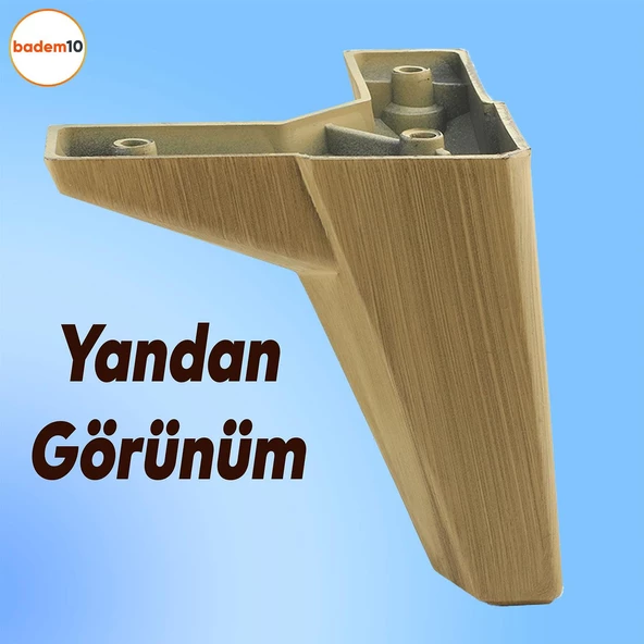 Sedir Lüks Mobilya Kanepe Baza Tv Ünitesi Koltuk Ayağı Ahşap Desenli Açık Ceviz Renk 12 Cm Ayakları - 3