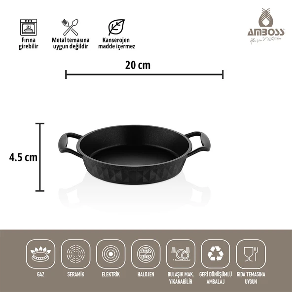 Amboss Kuvars 3 Parça Titanyum Kaplama Döküm Sahan Set - 4