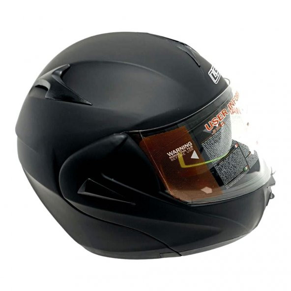 LS5 Çene Açılır Güneş Vizörlü  Siyah Motosiklet Kaskı MD808 - 2