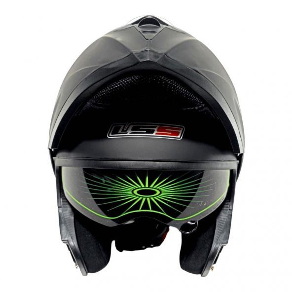 LS5 Çene Açılır Güneş Vizörlü  Siyah Motosiklet Kaskı MD808 - 4