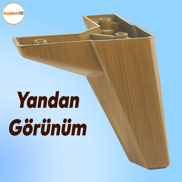 Sedir Lüks Mobilya Kanepe Baza Tv Ünitesi Koltuk Ayağı Ahşap Desenli Koyu Ceviz 12 Cm Ayakları - Resim 3