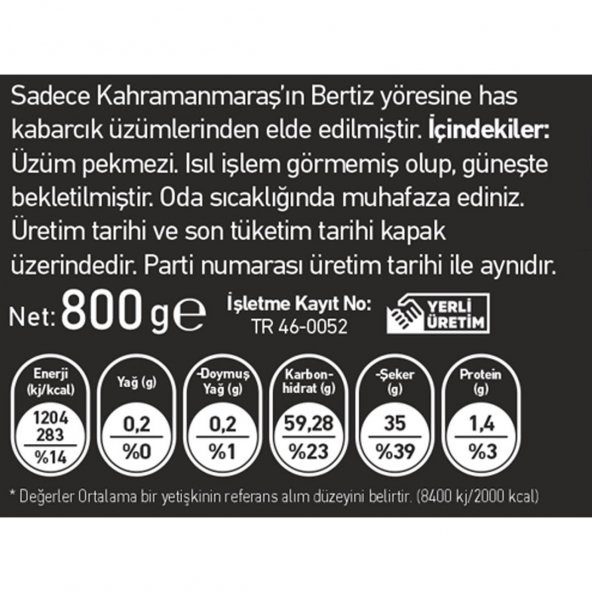 Bertiz Gün Pekmezi 800 Gr - 3