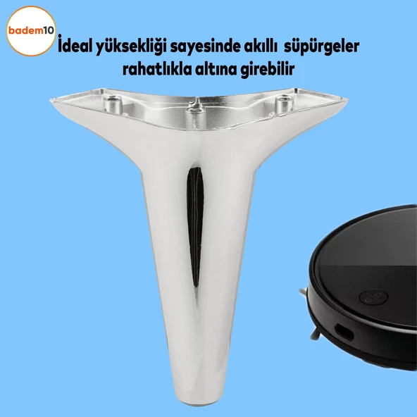 Aspen Lüks Mobilya Kanepe Koltuk Tv Ünitesi Baza Yükseltici Ayağı Ayakları 15 Cm Krom Plastik - 2