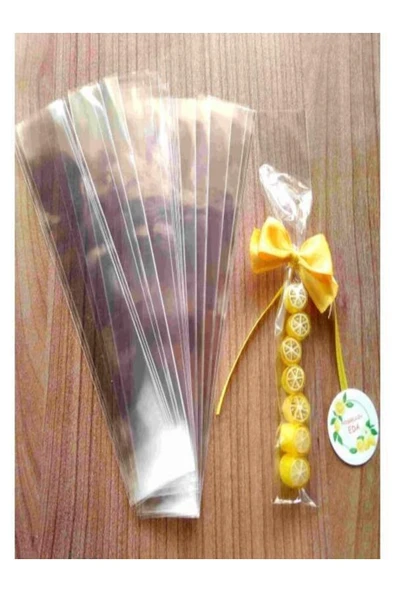 ŞEKERCİYAŞAR Ince Uzun Parmak Jelatin Lolly Şeker Poşeti 100 Adet - 1