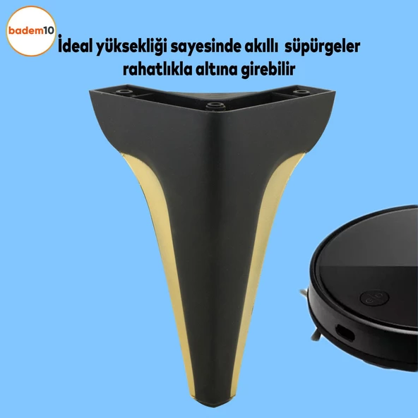 Endülüs Mobilya Kanepe Tv Ünitesi Konsol Koltuk Ayağı Siyah Renk 20 Cm Ayak - 2