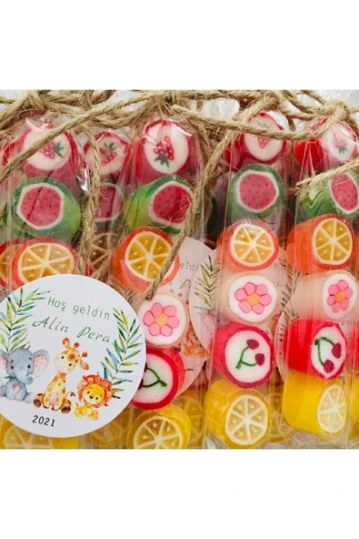 ŞEKERCİYAŞAR Meyve Desenli Özel Hediye Şeker 100 Adet - Resim 2