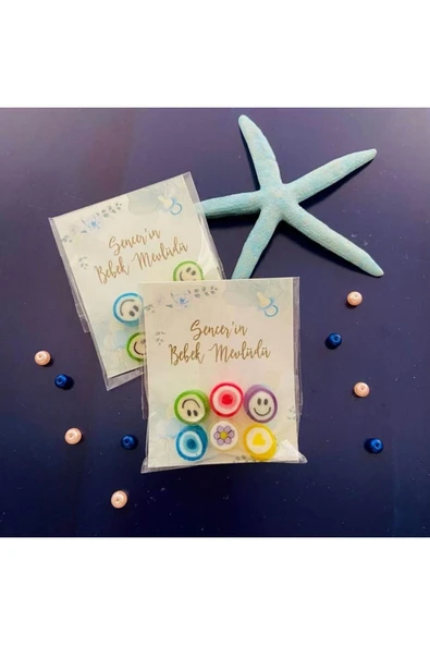 ŞEKERCİYAŞAR Mavi Bebek Temalı Doğum Günü- Baby Shower-mevlit Şeker Hediyesi 25 Adet - 1