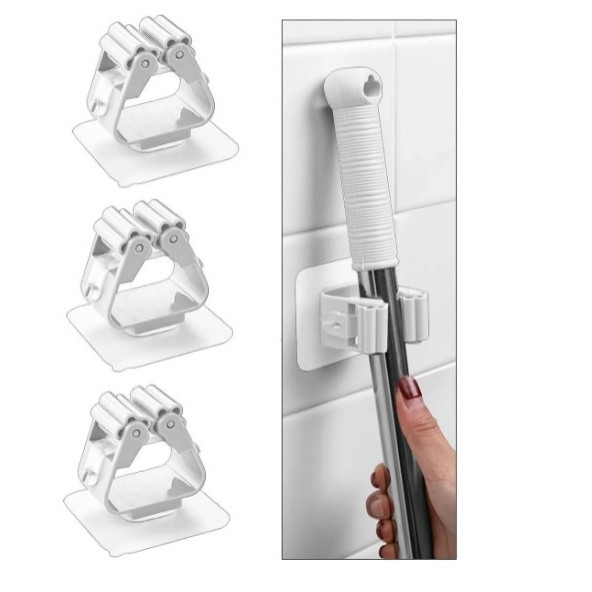 SİHİRLİ MOP TUTUCU FIRÇA PASPAS DÜZENLEYİCİ ASMA ASKI APARATI TUTACAK 3 ADET - 5