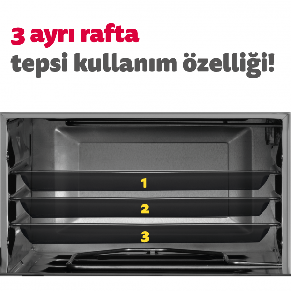 Simfer 4244 İnox Gri 42 Litre Turbo Midi/Mini Fırın - 8