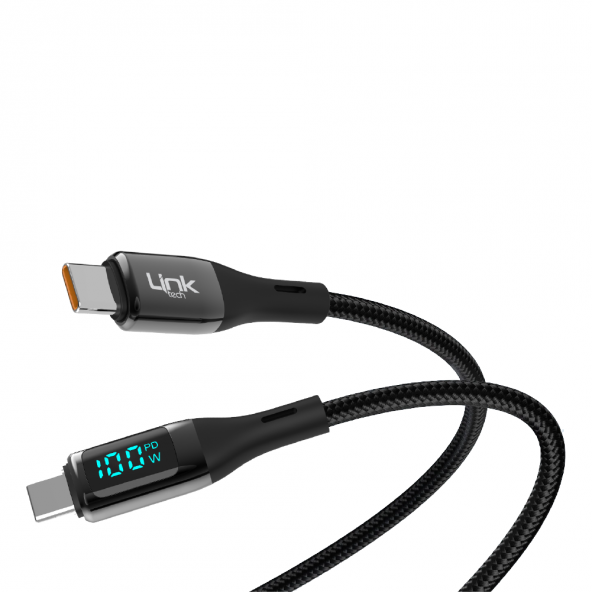 LinkTech K680 Dijital Göstergeli Type-C - Type-C 100W Data ve Şarj Kablosu 1mt - 2