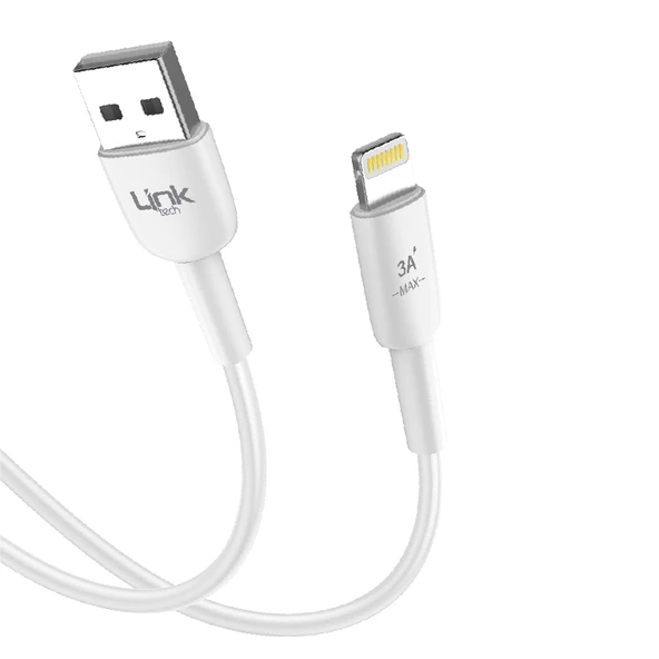 Linktech K601 Safe USB - iPh Lightning 3A Data ve Şarj Kablosu 1mt Beyaz - 2