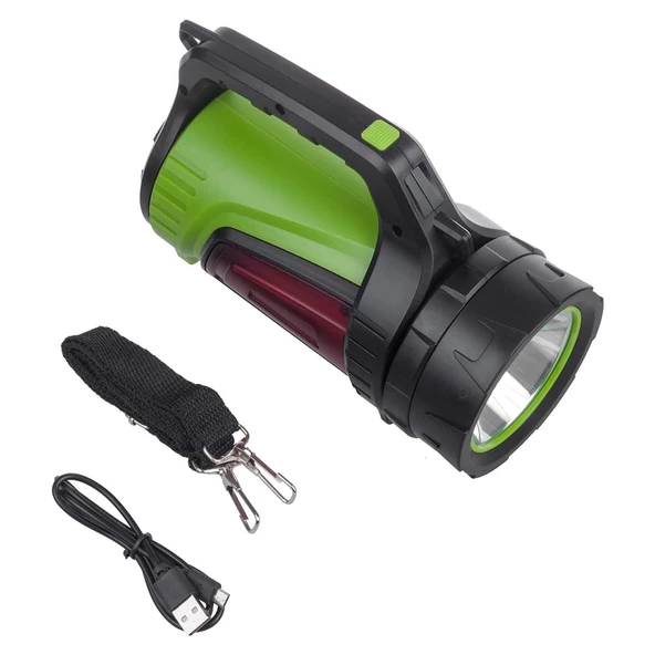 Powermaster Şarjlı Ledli Uzun Menzilli Kamp Ve Ev Tipi Işıldak Fener Powerbank Özellikli