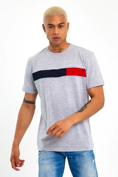 Süperlife Erkek Bisiklet Yaka Regular Fit Garnili Tişort SPR23TS301 - 10