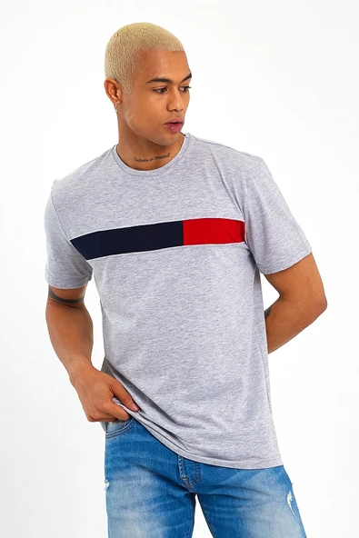 Süperlife Erkek  Bisiklet Yaka Regular Fit Garnili  Tişort SPR23TS301 - 7