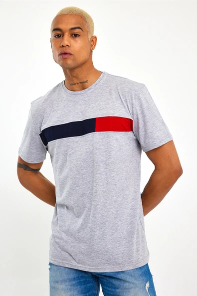 Süperlife Erkek  Bisiklet Yaka Regular Fit Garnili  Tişort SPR23TS301 - 11