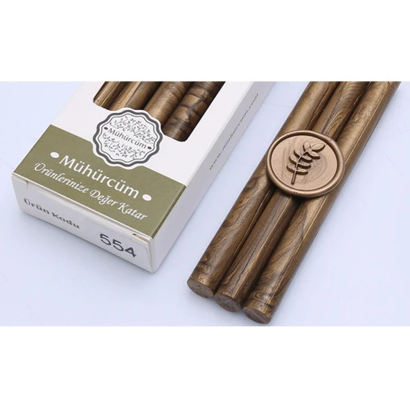 Mühür Mumu Çubuk 11mmx120mm 10lu Paket Model:554 SATEN BRONZ ALTIN ürün görseli