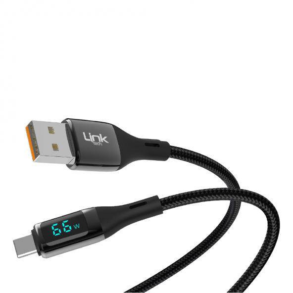 LinkTech K681 Dijital Göstergeli USB - Type-C 66W Data ve Şarj Kablosu 1mt 5A - 2