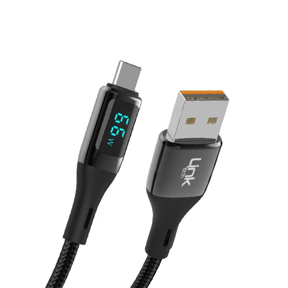 LinkTech K681 Dijital Göstergeli USB - Type-C 66W Data ve Şarj Kablosu 1mt 5A ürün görseli 1