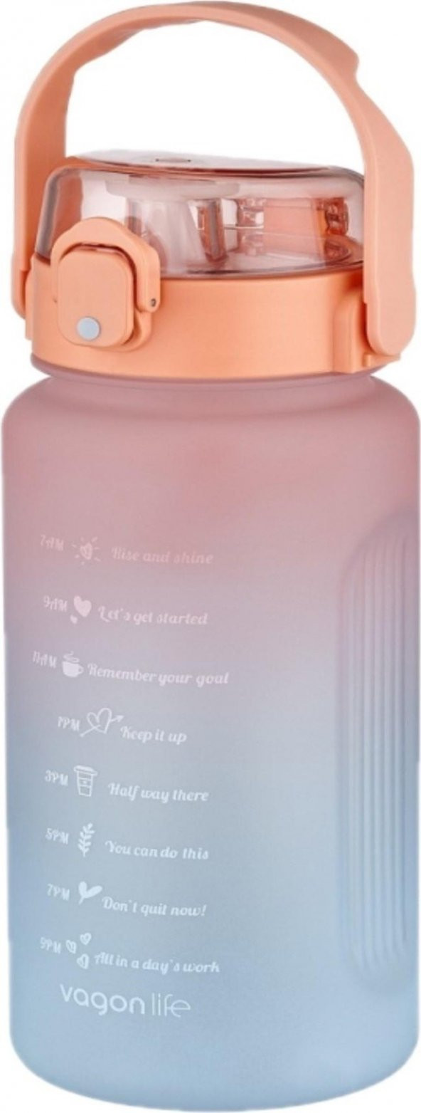 Vagonlife Su Matarası 1500ML VGN2213 Turuncu Mavi