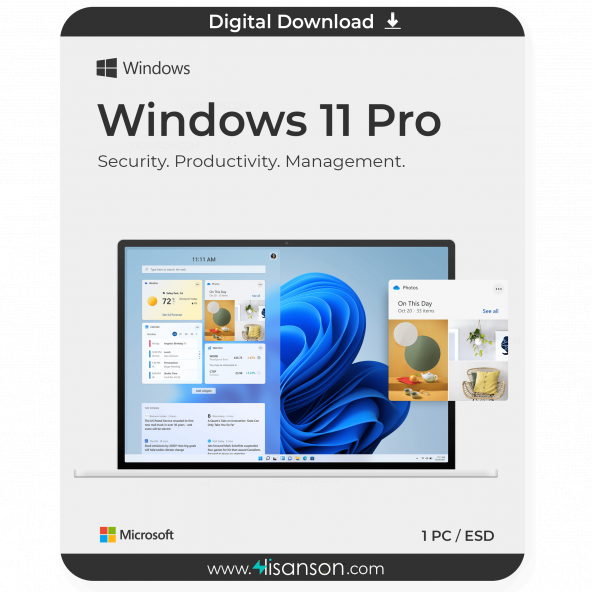 Microsoft Windows 11 Pro Türkçe İngilizce Dijital Tek Lisans