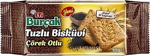 Eti Burçak Çörek Otlu Tuzlu Bisküvi 91gr 18 Adet - 2
