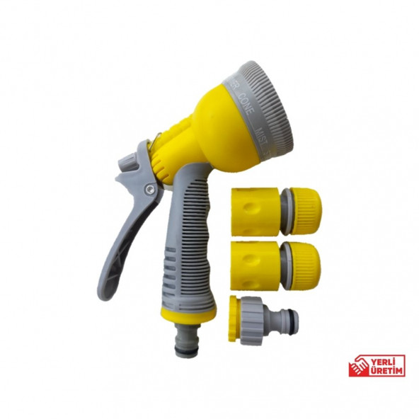 Plasyay 8 Fonksiyonlu Sulama Tabancası ve Hortum Bağlantı Aparatları Tam Set Bay-Tec Modeli