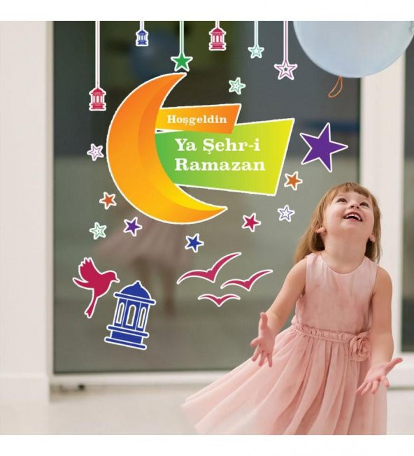 Hoşgeldin Ramazan Cam - Duvar Sticker Seti HK2553