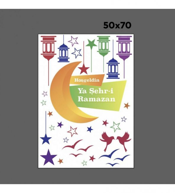 Hoşgeldin Ramazan Cam - Duvar Sticker Seti HK2553 - 3
