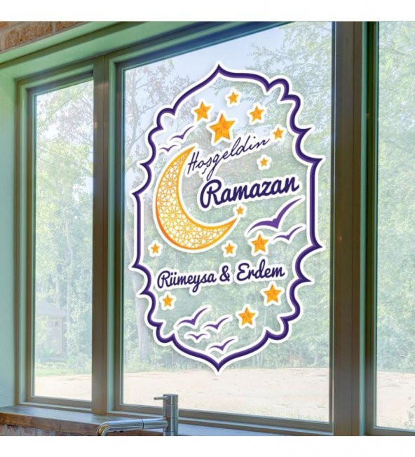 Kişiye Özel Hoşgeldin Ramazan Cam - Duvar Sticker Seti HK2550