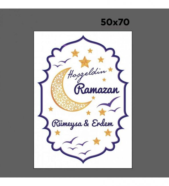 Kişiye Özel Hoşgeldin Ramazan Cam - Duvar Sticker Seti HK2550 - 3