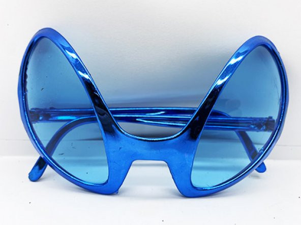 Retro Gözlük - 80 li 90 lı Yıllar Parti Gözlüğü Mavi Renk 8x13 cm (579)