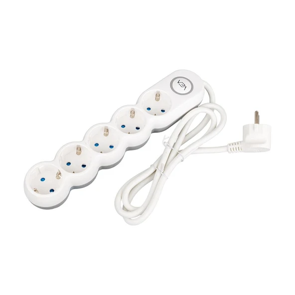 VEA VE-2S5S 4LÜ 2 METRE KABLOLU ANAHTARLI SİYAH AKIM KORUMALI GRUP PRİZ - 9