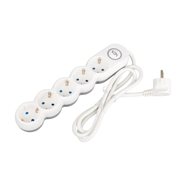 VEA VE-2S5S 4LÜ 2 METRE KABLOLU ANAHTARLI SİYAH AKIM KORUMALI GRUP PRİZ - 3