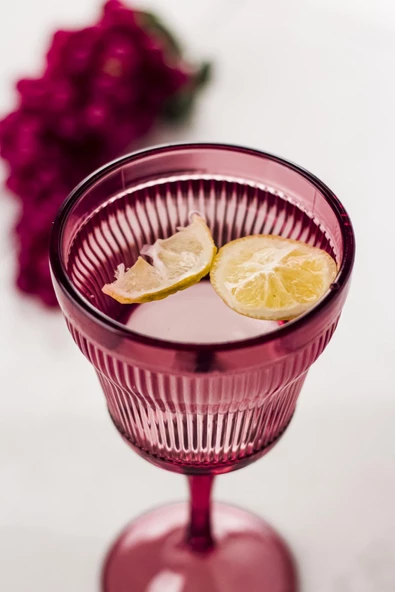 Akrilik Mürdüm 6'lı Kadeh & Su Meşrubat Kahve Yanı Bardağı 300 ml ( Cam Değildir ) - 3