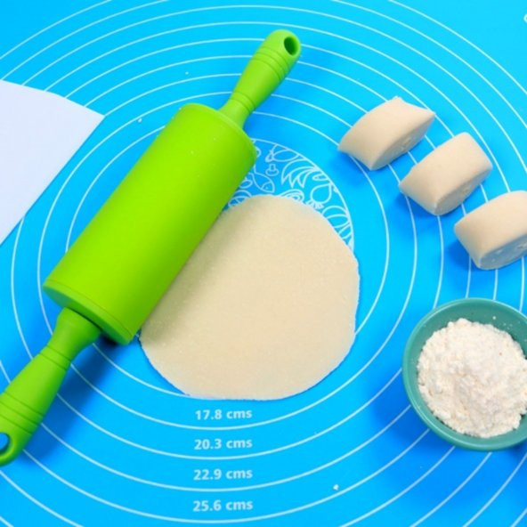 40*50 cm Silikon Ölçekli Kullanımı Kolay Hamur Açma Matı Ekmek Mantı Makarna Hamuru Yoğurma Matı (579)