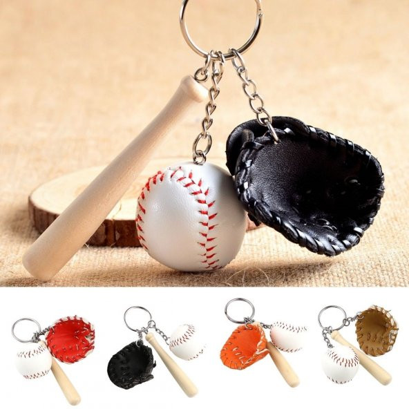 Gerçekçi Beyzbol Tasarımlı Şık Anahtarlık Kolye Çanta Süsü Baseball Keychain (579)