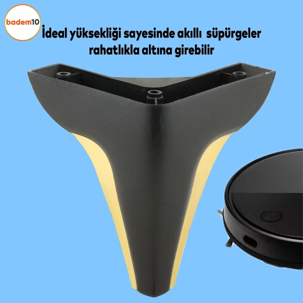 Endülüs Mobilya Kanepe Sehpa Tv Ünitesi Baza Koltuk Ayağı Siyah Renk 15 Cm Ayakları - 2
