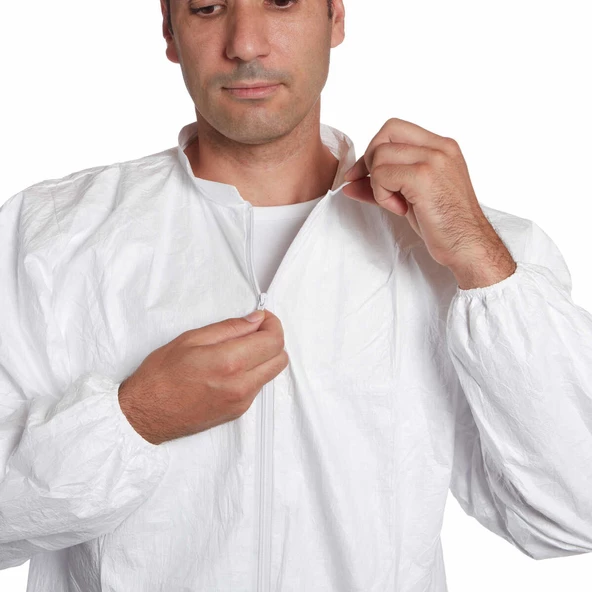 DuPont™ Tyvek® 500 Labcoat PL309 2 Cepli Fermuarlı Laboratuvar Önlüğü - 3