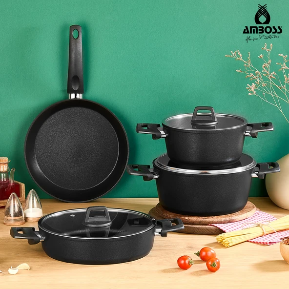 Orion 7 Parça Granit Tencere Seti - Siyah ürün görseli 1