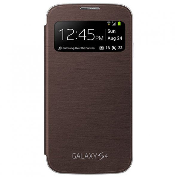 Samsung i9500 Galaxy S4 Orjinal S View Cover Kılıf - Kahve EF-CI950BAEGWW