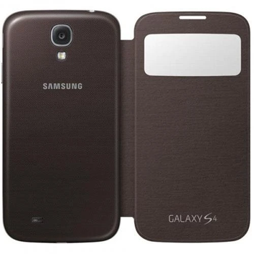 Samsung i9500 Galaxy S4 Orjinal S View Cover Kılıf - Kahve EF-CI950BAEGWW - Resim 6