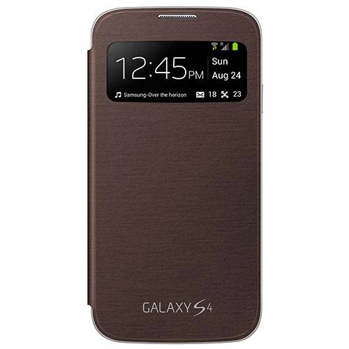 Samsung i9500 Galaxy S4 Orjinal S View Cover Kılıf - Kahve EF-CI950BAEGWW - Resim 9