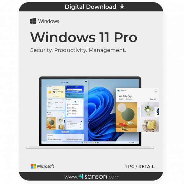 Microsoft Windows 11 Pro 32-64 Bit Destekli Retail Online Lisans Anahtarı