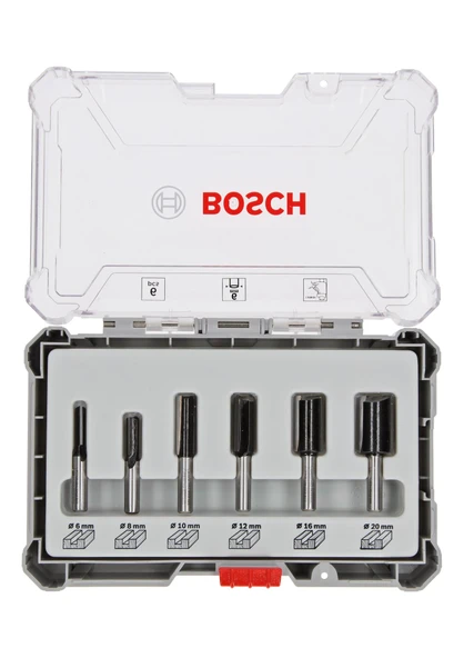 Pro Freze Seti 6 lı Düz 6 mm şaftlı - 2