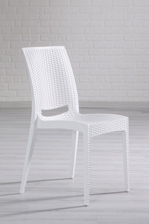 SANDALİE 2 Adet Rattan Beyaz Sandalye / Balkon-Bahçe-Teras - 2