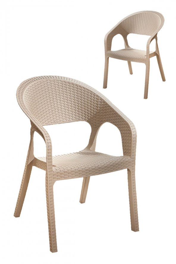 SANDALİE 2 Adet Garden Cappucino  Sandalye / Balkon-Bahçe-Teras