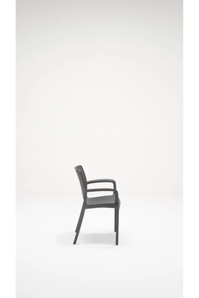 SANDALİE 2 Adet Rattan Lüx Antrasit Sandalye / Balkon-Bahçe-Teras - 3