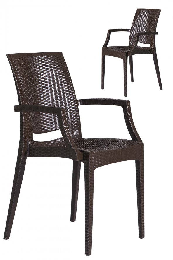 SANDALİE 2 Adet Rattan Lüx Kahve Sandalye / Balkon-Bahçe-Teras