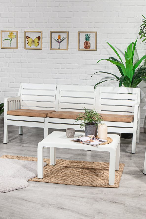 SANDALİE Lara 3lü Koltuk Balkon&Teras Bahçe Koltuk / Beyaz - 2
