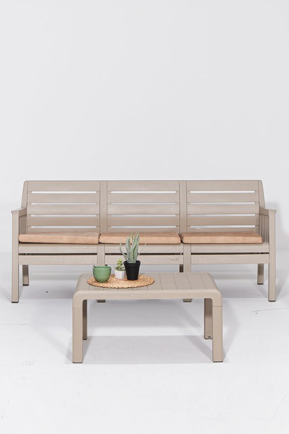 Lara 3'lü Koltuk Balkon&Teras Bahçe Koltuk / Cappucino - 2